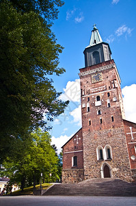 图尔库中世纪大教堂外的图尔库大教堂会雅各布斯芬兰图片