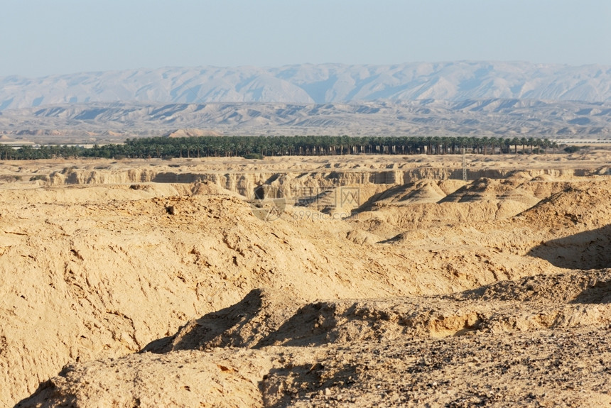 水平的光线景观以色列南部的阿拉瓦沙漠在太阳第一光照耀下图片