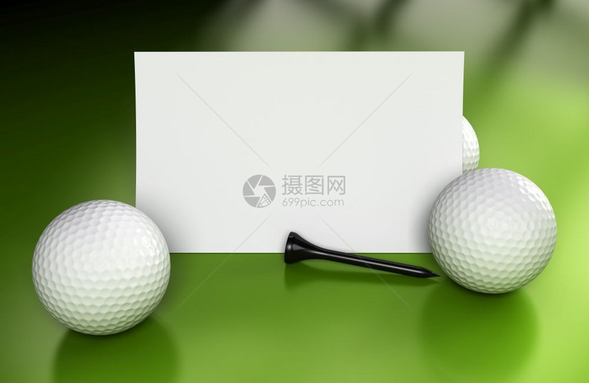 合适的交流绿色背景高尔夫标牌或名片带有三个球和黑色T恤图像适合用于通信或邀请卡GolfSignCommunicationOver图片