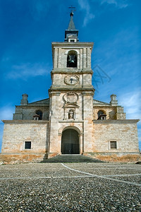 铺砌城市的西班牙布尔戈斯Lerma村教堂前线西班牙Burgos古老的图片