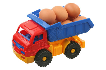 食物运输鸡蛋和卡车黄色的背景图片