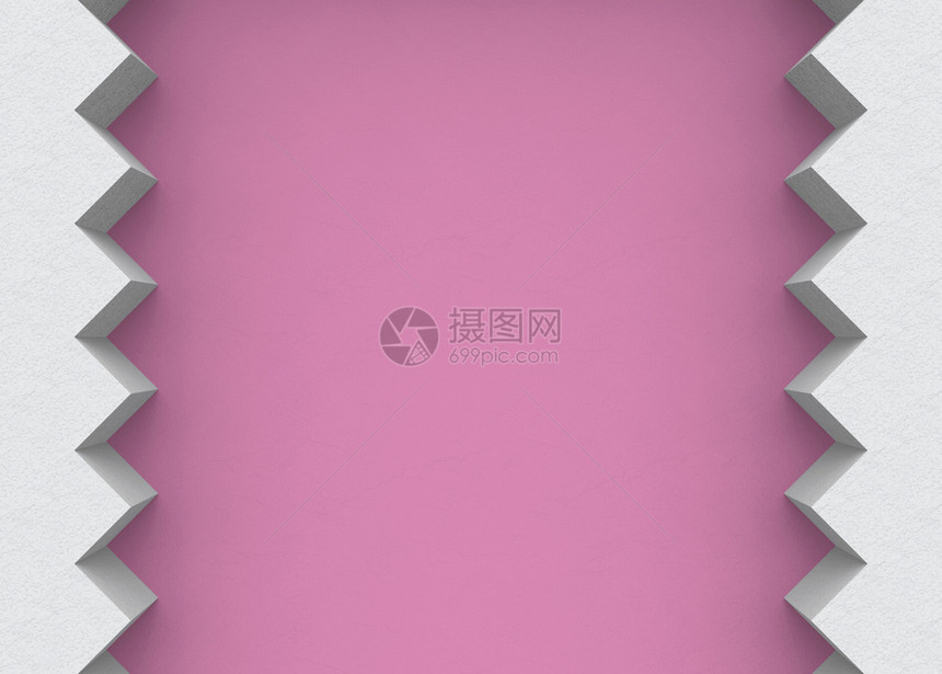 厘米3d在复制的空间粉红色壁底上进行白zigzag模式检查内部的渲染图片