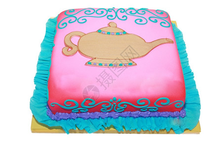 周年纪念日刨冰阿拉伯主题生日蛋糕空白的阿拉伯主题庆典图片
