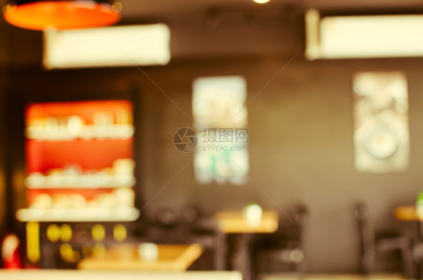自助餐厅桌子咖啡店背景模糊优质的图片