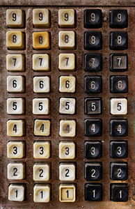 背景和纹理非常老旧的过时数字键盘非常老旧的数字键盘事物染色技术图片