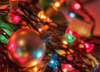 美国圣诞节街头灯道季节装饰品高清图片