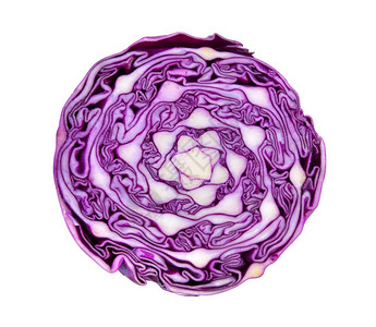 蔬菜食物素主义者半紫色卷心菜白底隔离图片