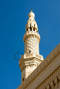 清真寺宣礼塔迪拜响亮的崇建造背景图片