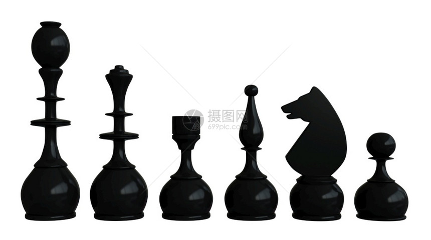 将死3d白背景上分离的象棋元件成像盘主教图片