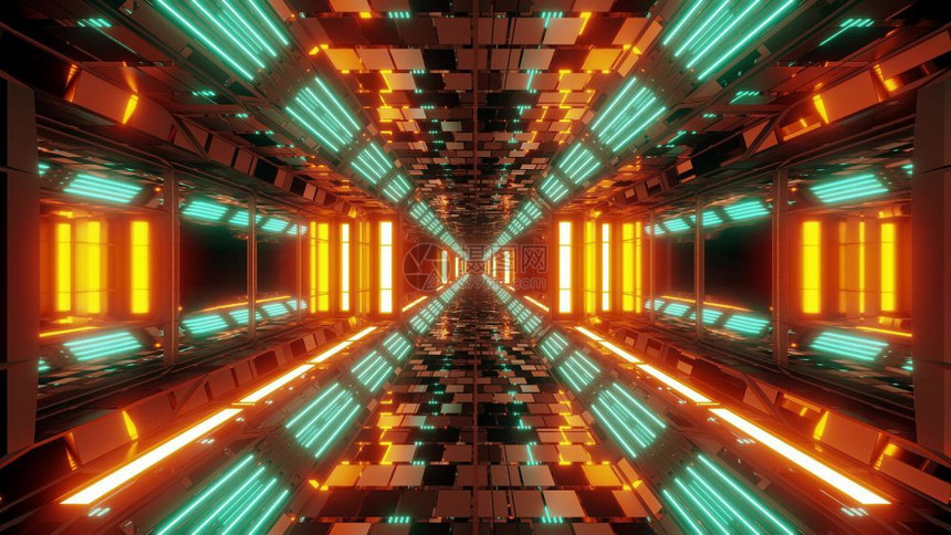 未来风科幻背景时空隧道图片