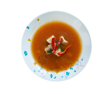 印度人酱胡椒PiraCaldo鱼汤是巴拉圭传统烹饪的一部分图片