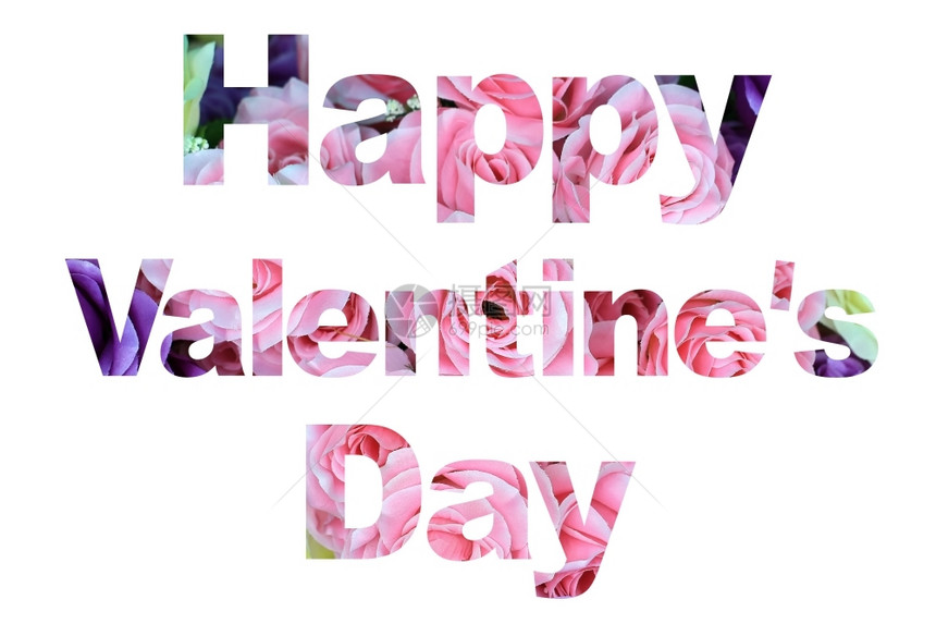 特点字母白背景上的玫瑰图片制作Valentinersquosday单词图片
