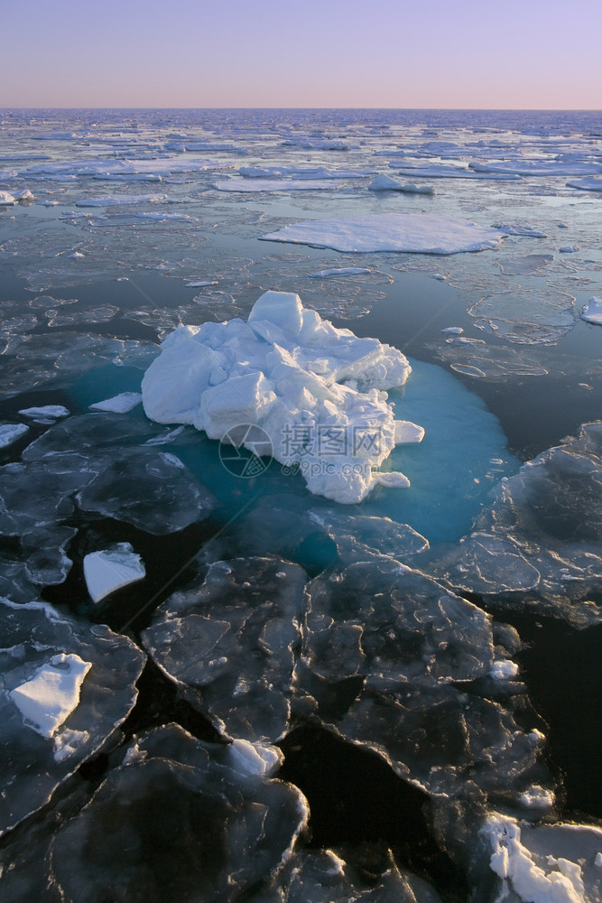 漂浮的东格陵兰岛海岸外北极冰层的海偏僻大西洋图片