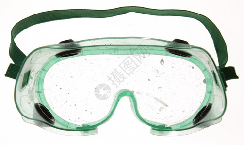 保护眼镜上涂有油漆滴液的护目镜肮脏保工具图片