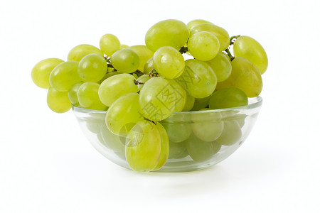 健康白底玻璃碗中的成熟葡萄白底一顿饭种图片