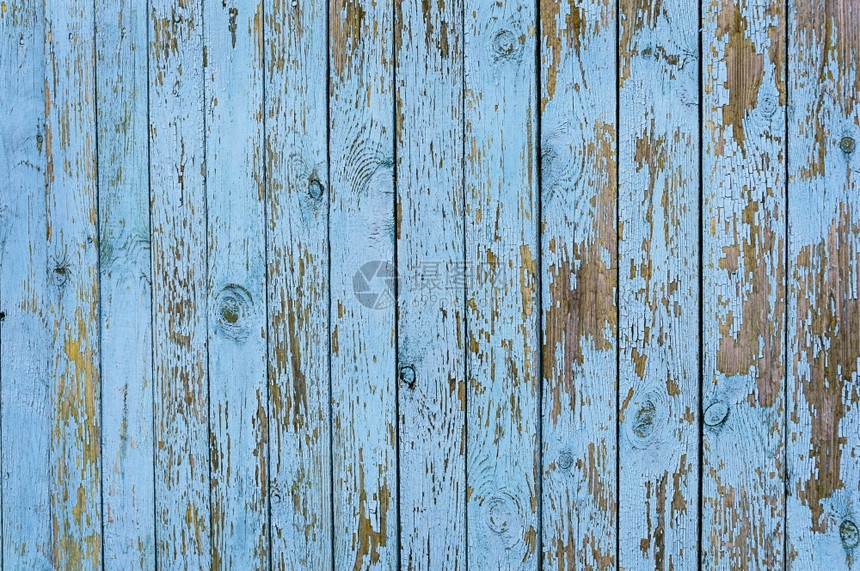 去皮古老的有风气蓝色木制板栅栏纹身排蓝色的图片