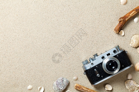 沙罗夫卡抽象的萨沙背景桑迪海滩纹理夏季概念用老旧的反向摄像头富劳卡照片设计图片