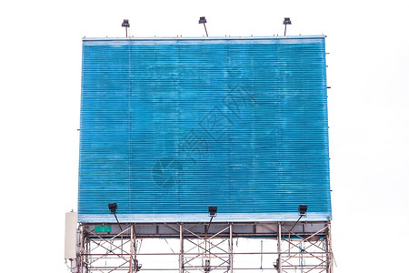 框架老的天空白色背景上的蓝广告牌背景图片