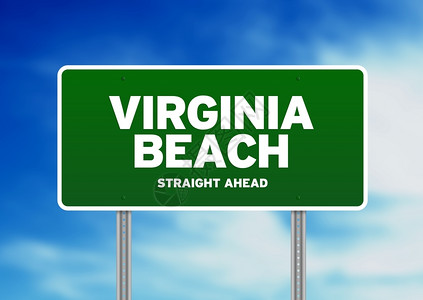 绿弗吉尼亚海滩美国弗吉尼亚州指路牌高速公十字口图片