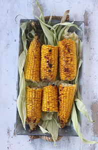 农场食物夏天烤玉米图片