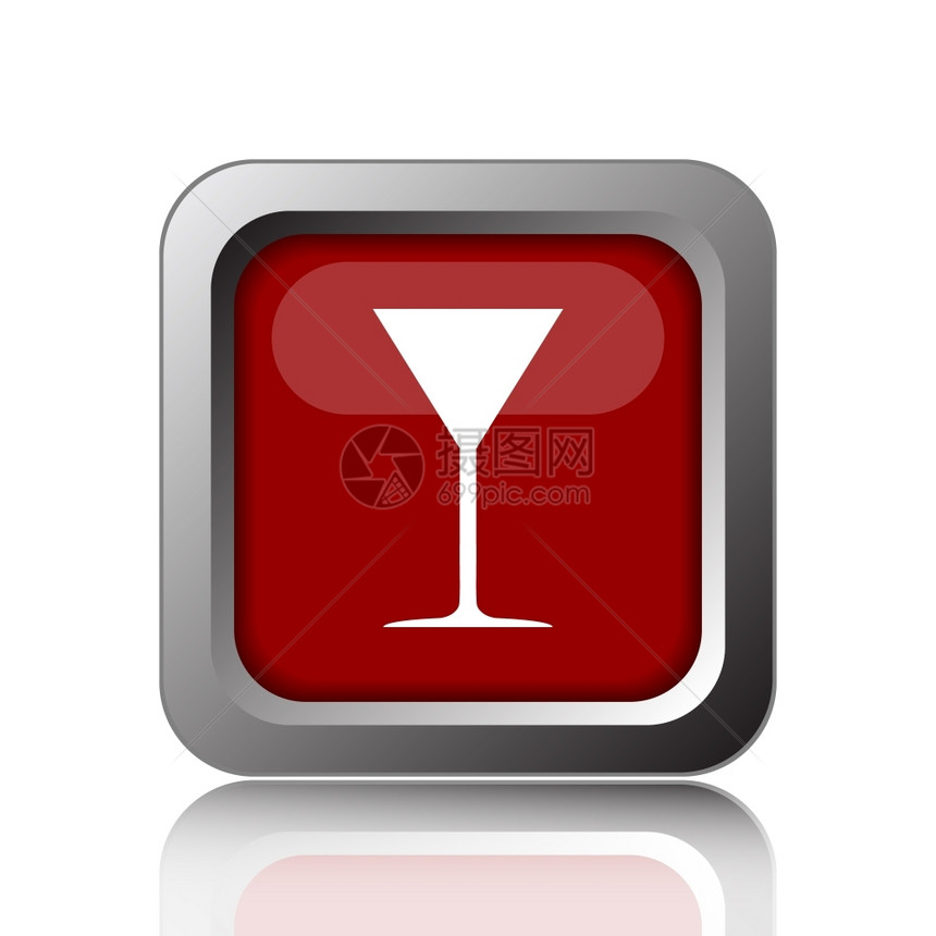 马提尼菜单插图白色背景上的Martini玻璃图标互联网按钮图片
