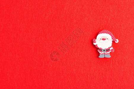 愉快帽特点圣诞老人孤立在红色背景上图片