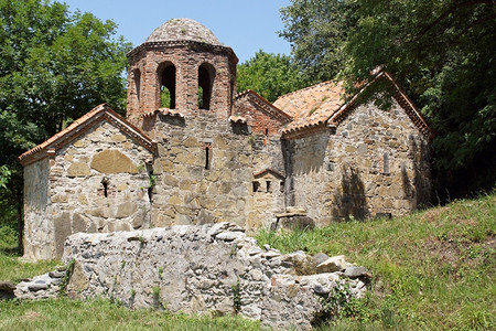 靠近乔治亚欧洲Kakheti的Gremi堡垒的老教堂东地标吸引力图片