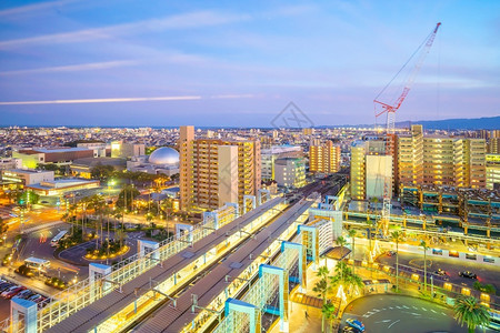 日本长崎市夜景背景图片