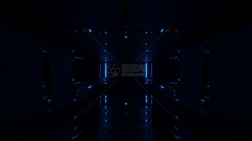 未来派3d插图背景的黑暗未来科幻隧道走廊图形艺术品3d渲染与无尽的黑暗科幻机库大厅壁纸3d插图背景黑暗未来科幻隧道走廊图形艺术品图片