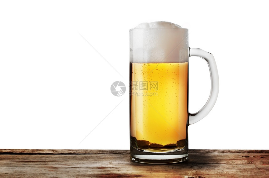 啤酒架子白色背景的木架上隔绝麻酒精图片