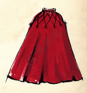 制作铅笔美丽1953年女人裙子的原始草图图片