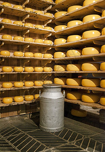 草地奶油罐头里装着新鲜的奶酪和牛罐头还有新鲜的奶酪和牛罐工厂食物图片
