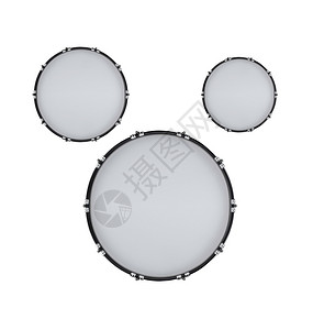 鼓槌现代的乐器在白色背景鼓上孤立的圆在白色背景上隔离的圆凉爽设计图片