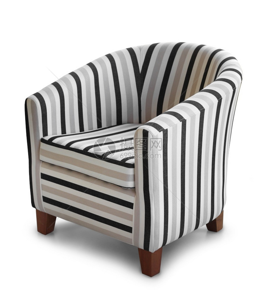 椅子内部的家具在白色背景上隔离的舒适典型风格手椅与孤立的舒适手椅隔绝图片