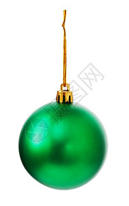 十二月玻璃白色背景上孤立的绿色圣诞节球装饰图片