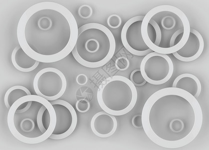 奢华插图圆形的3d在灰墙背景上随机设定圆环大小背景图片