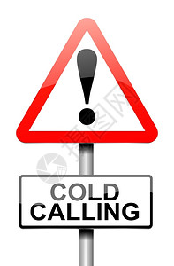 呼叫者电话销售单词警告带有感冷呼唤概念的示警标志插图设计图片