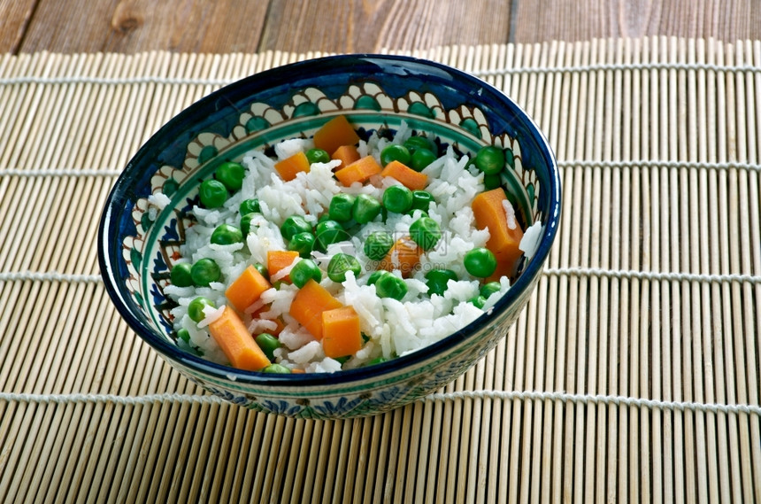 白饭素食主义者马塔普拉奥豆梨皮拉松关闭印度蔬菜布瑞雅尼图片