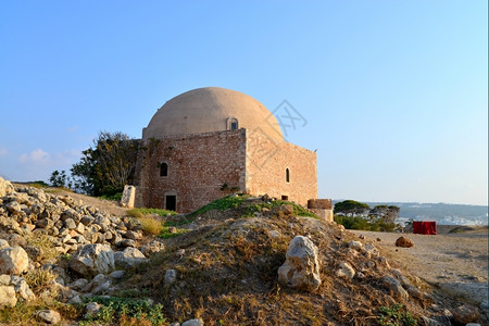 希腊雷瑟姆诺市Fortezza堡垒清真寺标志建筑学地标威尼斯人图片