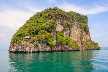 泰国普吉PhangNgaBay小岛上的渔民屋悬崖亚洲人陡坡图片