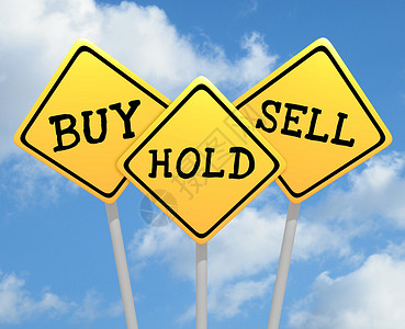 机会股票3个路标的插图包括购买和销售文本投资图片