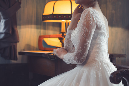 新娘的漂亮婚纱象征着爱与幸福代表着爱与幸福优雅美丽棉布图片