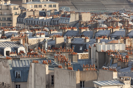 法国巴黎的屋顶颜色城市天图片