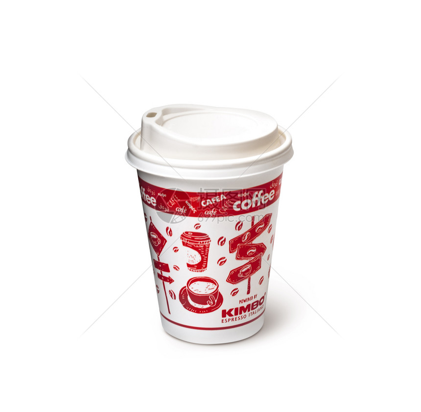 取出空白的咖啡纸杯色背景面上孤立的茶叶咖啡纸杯白色背景上的茶叶白色图片