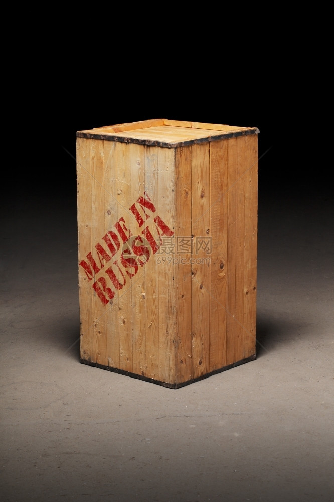 起源概念的俄语罗斯制成的木板纸箱文字概念图象图片