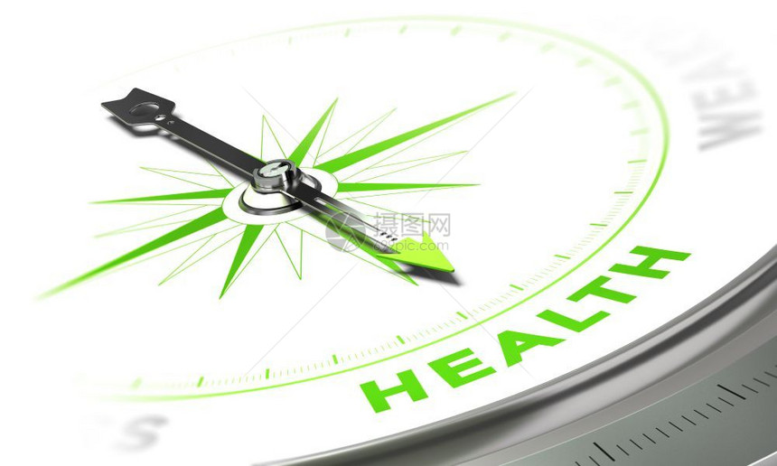 白色的健康和绿调等字眼指针的南用于说明医疗概念的保健背景图像音调模糊图片