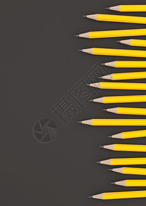 黄色的3d在黑背景上制作黄铅笔颜色教育背景图片