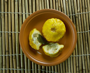 天然南瓜pattypan自制腌壁球醋香菜图片