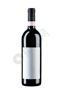 目的完全密封葡萄酒瓶子在wiite背景上隔绝一个空白标签饮料满的图片