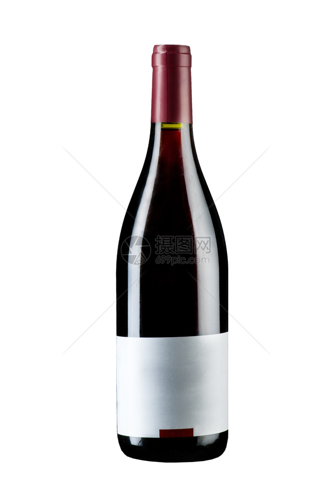 威特完全密封的葡萄酒瓶子在wiite背景上隔绝一个空白标签玻璃酒精图片